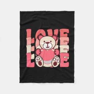 Happy-Valentin-s-day Fleecedecke