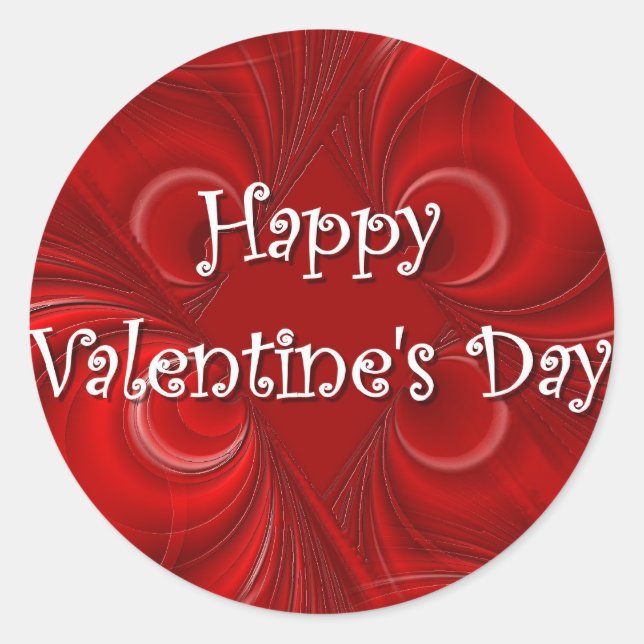 Happy Valentine&apos Day Runder Aufkleber (Vorderseite)