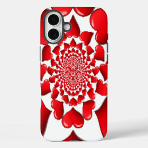 Happy Valentine Big Red Hearts iPhone 16 Plus Hülle