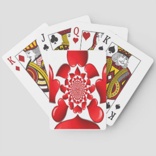 Happy Valentine Big Red Hearts Spielkarten