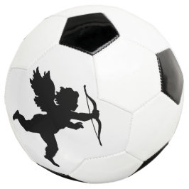 Happy Valentine Cupid Angel Soccer Schwarz-weiß Fußball