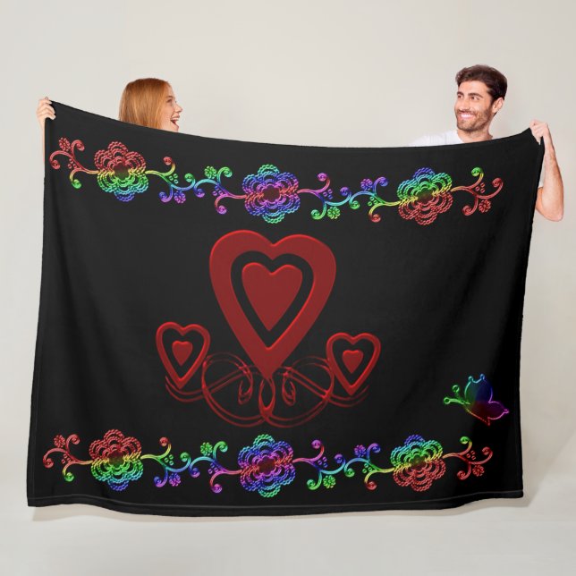 HAPPY VALENTINE DAY FLEECEDECKE (Beispiel)