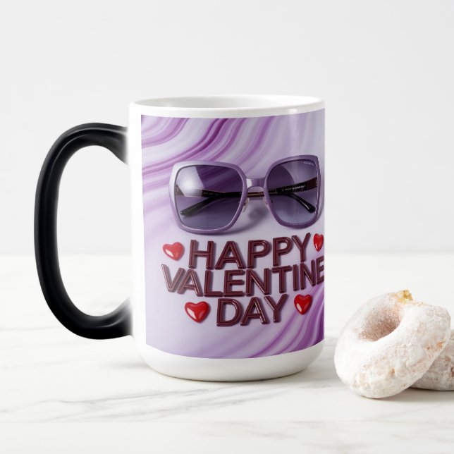 Happy Valentine Day Morphing Mug  Verwandlungstasse (Mit Donut)