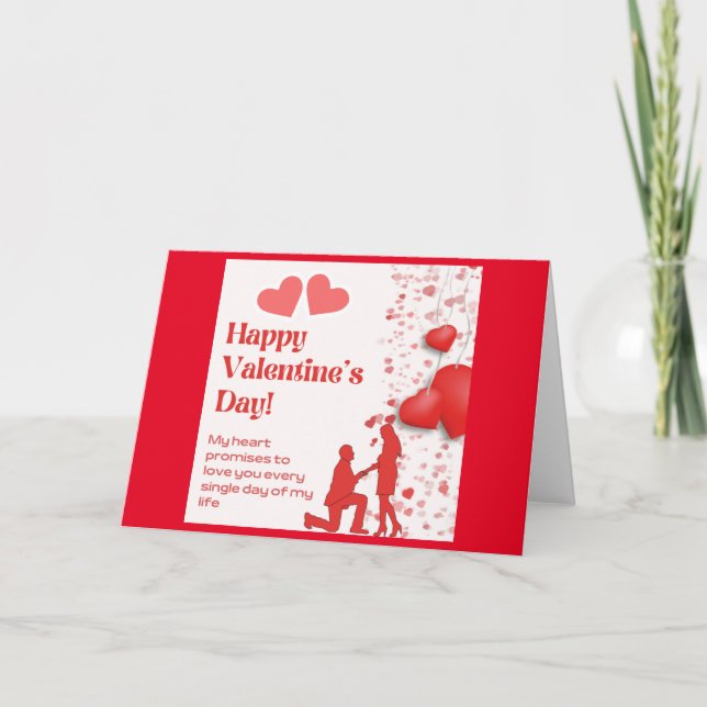 Happy Valentine Day-Red Heart mit Liebe Karte (Vorderseite)