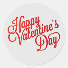 Happy Valentine Day Text Runder Aufkleber