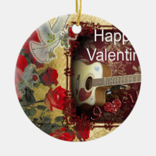 Happy Valentine Day Tunes in meinem Herzen Keramik Ornament