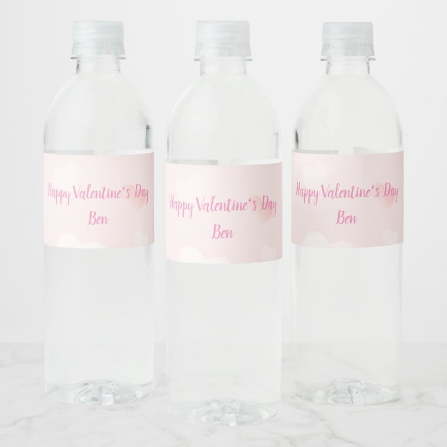 Happy Valentine Day Water Flasche Label (Flaschen)