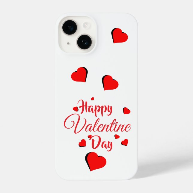 Happy Valentine Day  white iPhone 14 Hülle (Rückseite)