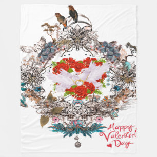 Happy valentine fleecedecke
