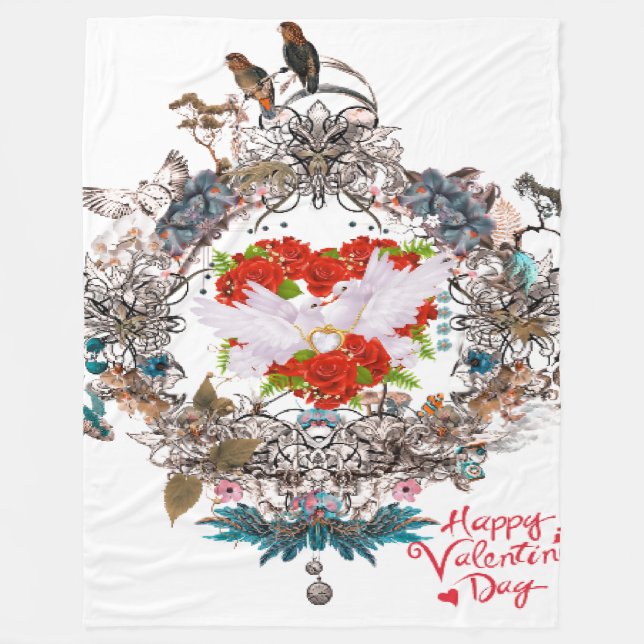 Happy valentine fleecedecke (Vorderseite)