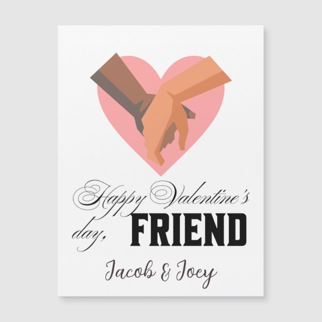 Happy valentine für Freund personalize Name Magnetkarte (Vorderseite)