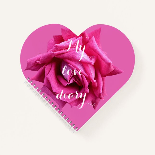 Happy Valentine Geschenk hübsche Hot-Rosa Rose Blu Notizbuch (Vorderseite)