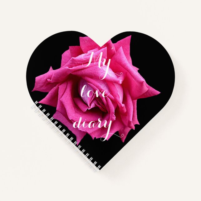 Happy Valentine Geschenk hübsche Hot-Rosa Rose Blu Notizbuch (Vorderseite)