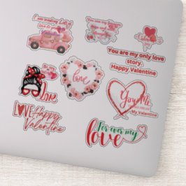 Happy Valentine Glossy Custom Cut Vinyl Sticker