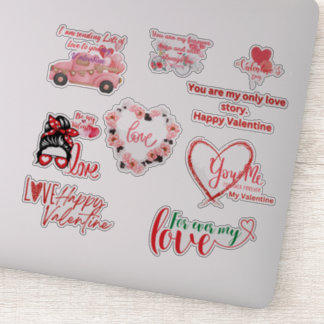 Happy Valentine Glossy Custom Cut Vinyl Sticker