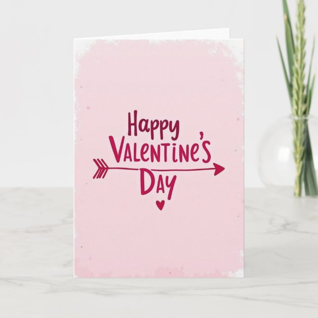 Happy Valentine Heart Arrow Card Karte (Vorderseite)