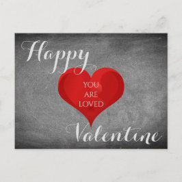 Happy Valentine Heart Chalkboard Typografie Feiertagspostkarte