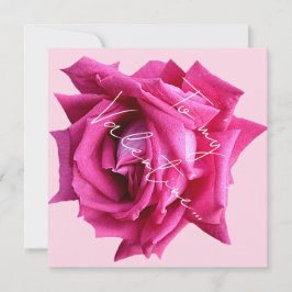 Happy Valentine Hot-Rosa Rose Blütenboho Glam Karte