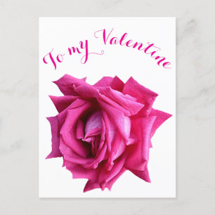 Happy Valentine hübsche Rosa Rose Blumenklassik Postkarte