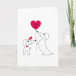 HAPPY VALENTINE Ich Liebe Sie Dackeln Karte