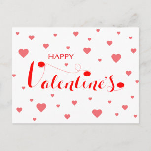 HAPPY VALENTINE ist mit roten Herzen Feiertagspostkarte