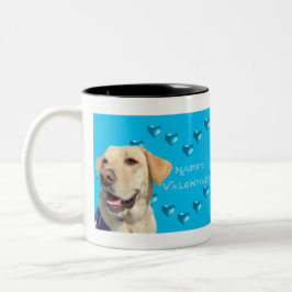 Happy Valentine Niedlich Labrador Zwei-Tone-Kaffee Zweifarbige Tasse