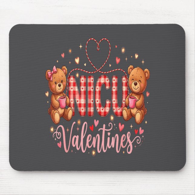 Happy Valentine Nurse Nicu Valentines Day Shirt Nu Mousepad (Vorne)