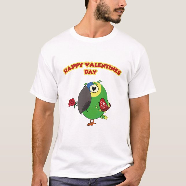 happy valentine parrot T-Shirt (Vorderseite)