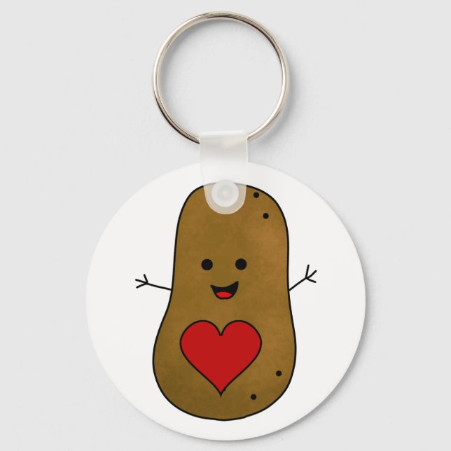 Happy Valentine Potato, Liebe und Herz Schlüsselanhänger (Vorderseite)