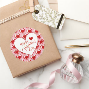 Happy Valentine Runder Aufkleber