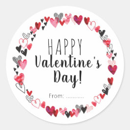 Happy valentine runder aufkleber