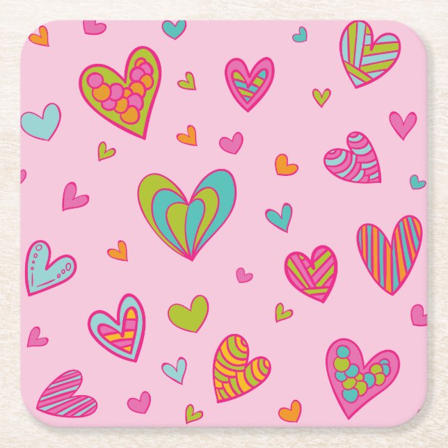 Happy valentine`s day 2023 Mit Herz-Liebe Rechteckiger Pappuntersetzer (Vorderseite)