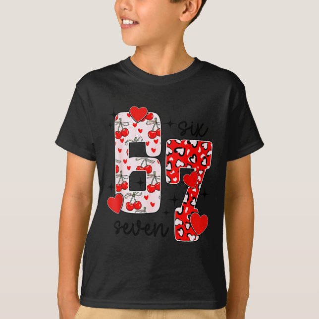 Happy Valentine’s Day 67 Meme Hearts Coquette Bow  T-Shirt (Vorderseite)