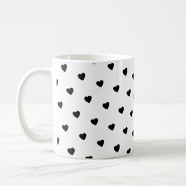 Happy Valentine’s Day Black Heart Design  Kaffeetasse