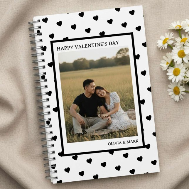 Happy Valentine’s Day Black Heart Design love  Not Notizbuch (Von Creator hochgeladen)