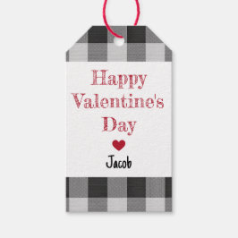 Happy Valentine’s Day Buffalo Plaid Classroom Boy Geschenkanhänger