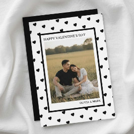 Happy Valentine’s Day Card Black Heart Design  Feiertagskarte