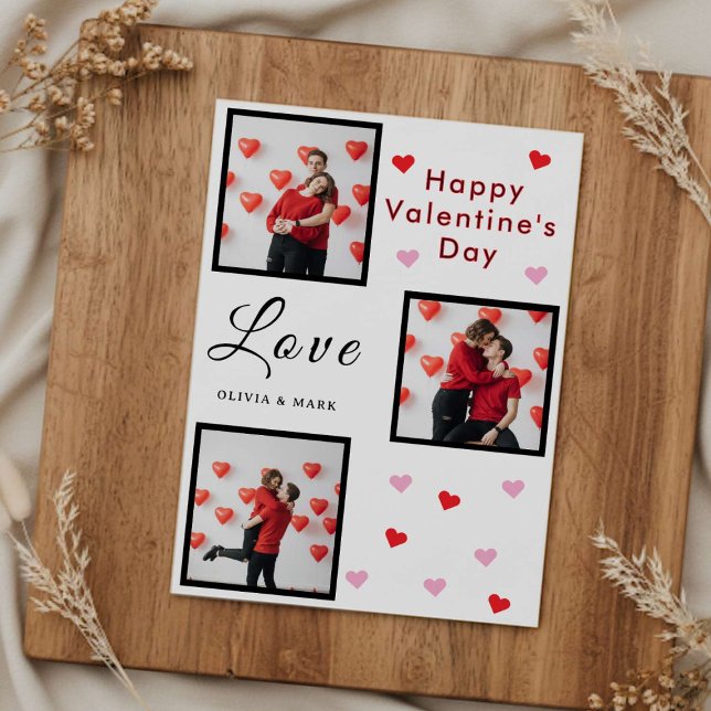 Happy Valentine’s Day Card Custom Photo Collage Karte (Von Creator hochgeladen)
