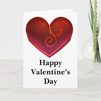 Happy Valentine’s Day Card with Red Heart Love  Karte