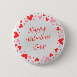 Happy Valentine’s Day Circle of Hearts Button