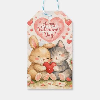 Happy Valentine’s Day Cute Animal Couples  Geschenkanhänger