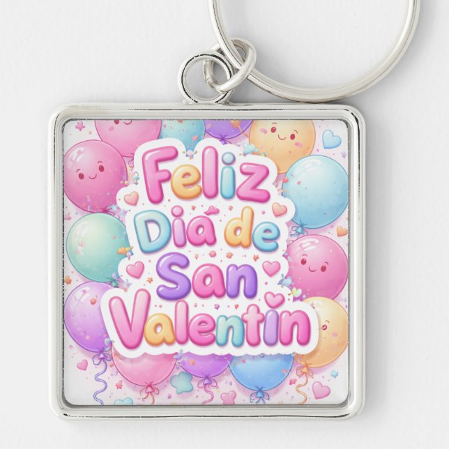 “Happy Valentine’s Day” Keychain – Romantic Gift Schlüsselanhänger (Vorne)