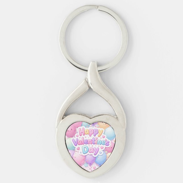 Happy Valentine’s Day Keychain | Romantic Love Key Schlüsselanhänger (Vorderseite)