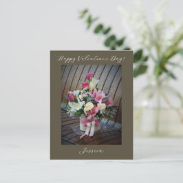 Happy Valentine`s Day Modern Script Foto Postkarte