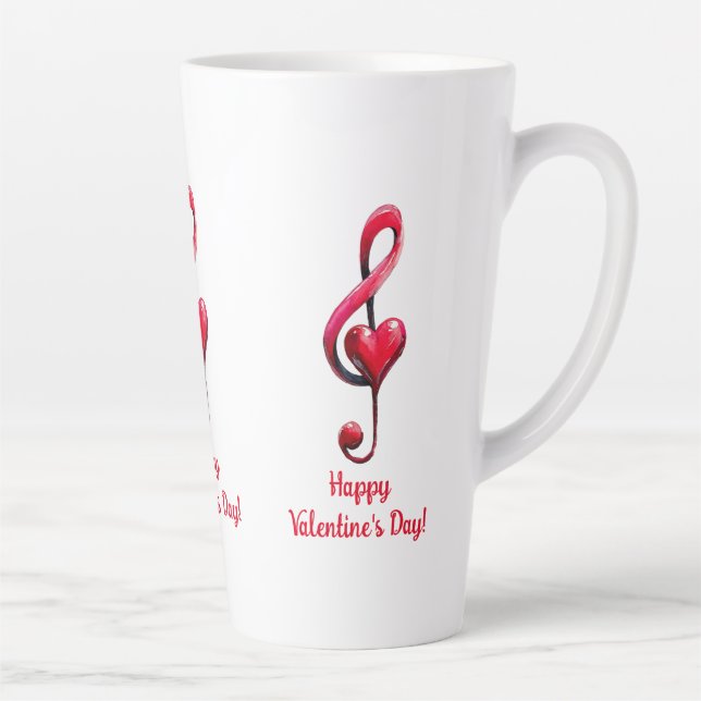 Happy Valentine’s Day Music of Love Milchtasse (Rechts)