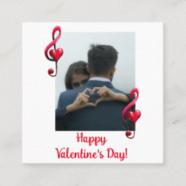 Happy Valentine’s Day Music of Love Quadratische Visitenkarte