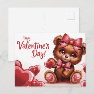 Happy Valentine’s Day Ourson -7 Postkarte