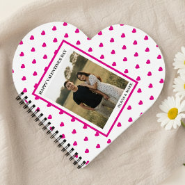 Happy Valentine’s Day Pink Heart Custom love Notizbuch