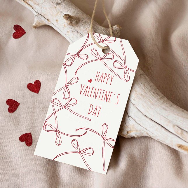 Happy Valentine’s Day – Ribbon Bows | Minimal Love Geschenkanhänger (Von Creator hochgeladen)