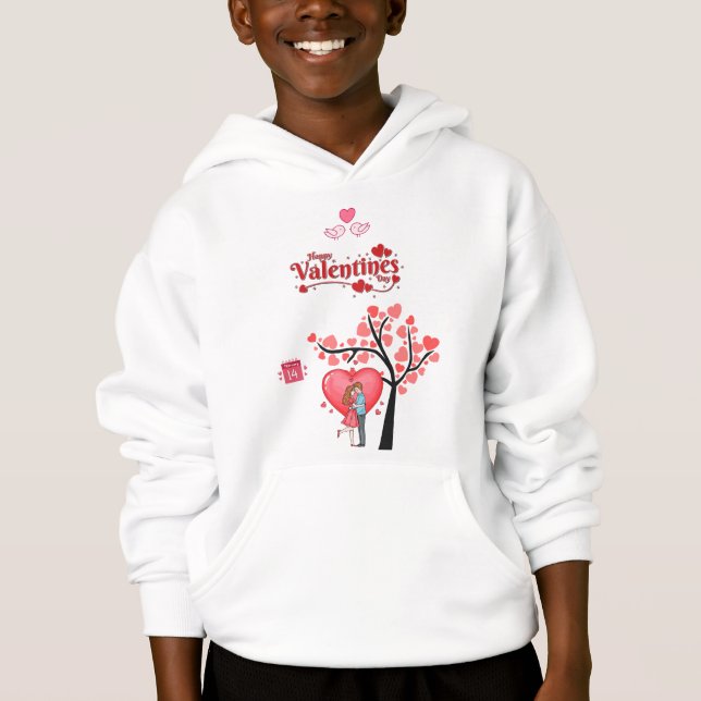 Happy Valentine’s Day – Romantic Couple Hoodie (Vorderseite)